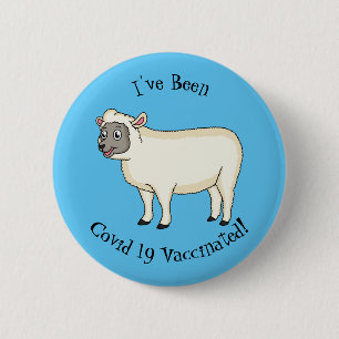 Badge Rond 5 Cm Illustration d'un mouton joyeux