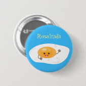 Badge Rond 5 Cm Illustration d'un oeuf frit Cute kawaii (Devant & derrière)