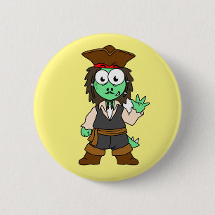 Badge Rond 5 Cm Illustration D'Un Pirate De Stegosaurus, Jack Spar