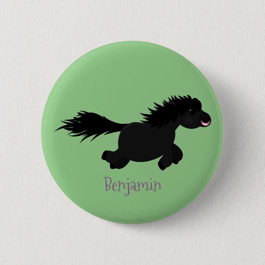 Badge Rond 5 Cm Illustration d'un poney de Shetland mignon (Devant)