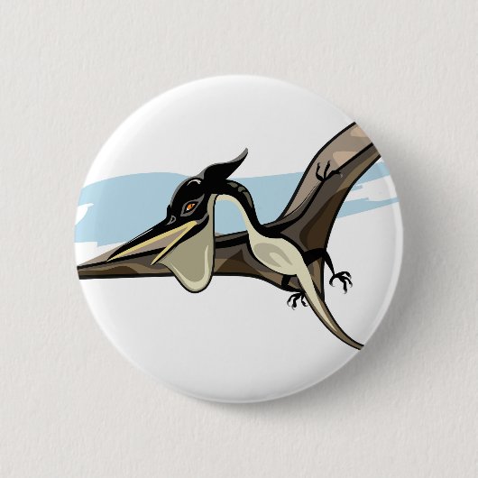 Badge Rond 5 Cm Illustration D'Un Pteranodon Dinosaure. (Devant)