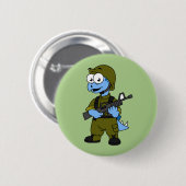 Badge Rond 5 Cm Illustration D'Un Soldat De Stegosaurus. (Devant & derrière)