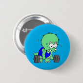 Badge Rond 5 Cm Illustration D'Un Tricératops Poids De Levage. (Devant & derrière)