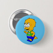 Badge Rond 5 Cm Illustration D'Un Tricératops Runner. (Devant & derrière)