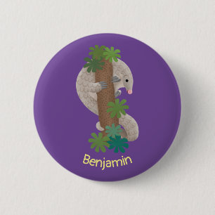 Badge Rond 5 Cm Illustration d'une anteure de pangolin mignonne