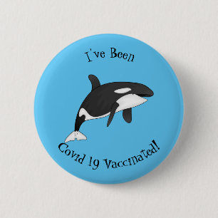 Badge Rond 5 Cm Illustration d'une baleine tueuse