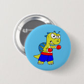 Badge Rond 5 Cm Illustration D'Une Boxe De Spinosaurus. (Devant & derrière)