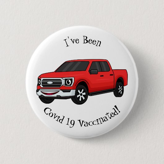 Badge Rond 5 Cm Illustration d'une camionnette rouge mou (Devant)