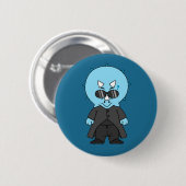 Badge Rond 5 Cm Illustration D'Une Matrice Tricératops. (Devant & derrière)