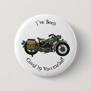 Badge Rond 5 Cm Illustration d'une moto de croiseur militaire