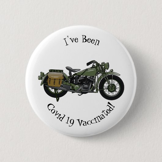 Badge Rond 5 Cm Illustration d'une moto de croiseur militaire (Devant)