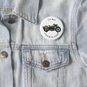 Badge Rond 5 Cm Illustration d'une moto de croiseur militaire (En situation)