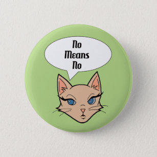 Badge Rond 5 Cm Illustration féministe de bande dessinée de chat