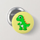 Badge Rond 5 Cm Illustration Mignonne Du Tyrannosaurus Rex. (Devant & derrière)