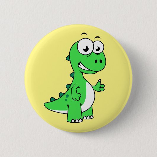 Badge Rond 5 Cm Illustration Mignonne Du Tyrannosaurus Rex. 2 (Devant)