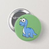 Badge Rond 5 Cm Illustration Mignonne D'Un Brontosaurus. (Devant & derrière)