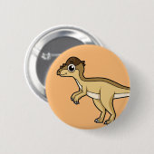 Badge Rond 5 Cm Illustration Mignonne D'Un Pachycéphalosaure Dinos (Devant & derrière)
