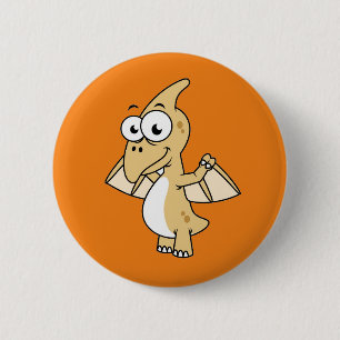 Badge Rond 5 Cm Illustration Mignonne D'Un Pterodactyl. 2