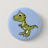Badge Rond 5 Cm Illustration Mignonne D'Un Rex Tyrannosaurus. (Devant)