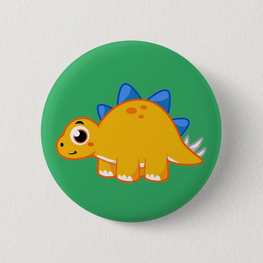 Badge Rond 5 Cm Illustration Mignonne D'Un Stegosaurus. (Devant)