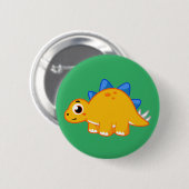 Badge Rond 5 Cm Illustration Mignonne D'Un Stegosaurus. (Devant & derrière)