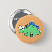 Badge Rond 5 Cm Illustration Mignonne D'Un Stegosaurus. 2 (Devant & derrière)
