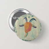 Badge Rond 5 Cm Illustration moderne de chèvre peinte (Devant & derrière)