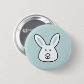 Badge Rond 5 Cm Illustration Pastel Blue Cute Bunny de Pâques (Devant & derrière)