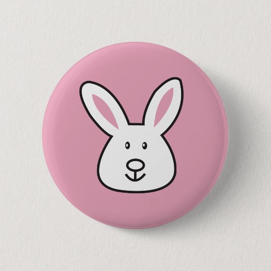 Badge Rond 5 Cm Illustration Pastel Pink Cute Bunny Pâques (Devant)