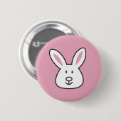 Badge Rond 5 Cm Illustration Pastel Pink Cute Bunny Pâques (Devant & derrière)
