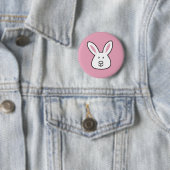 Badge Rond 5 Cm Illustration Pastel Pink Cute Bunny Pâques (En situation)