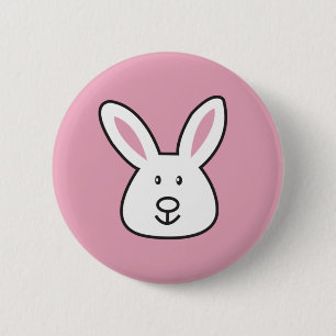 Badge Rond 5 Cm Illustration Pastel Pink Cute Bunny Pâques