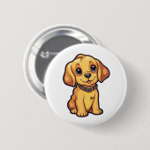 Badge Rond 5 Cm Illustration pour chien de dessin (Devant & derrière)
