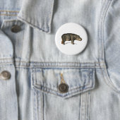 Badge Rond 5 Cm Illustration réaliste Hippo hippopotame (En situation)