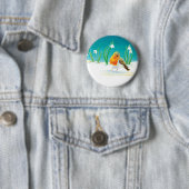 Badge Rond 5 Cm Illustration Red Robin Bird (En situation)