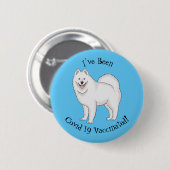 Badge Rond 5 Cm Illustration Samoyed dog (Devant & derrière)