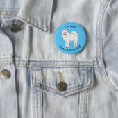 Badge Rond 5 Cm Illustration Samoyed dog (En situation)