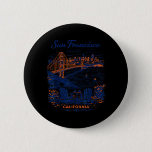 Badge Rond 5 Cm Illustration Scénique de Voyage Vintage de San Fra