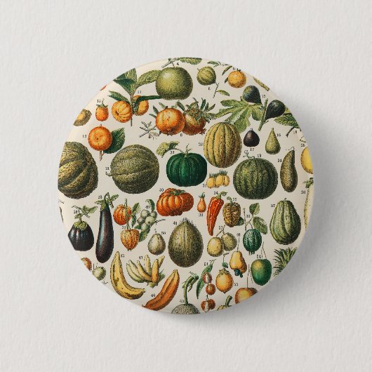 Badge Rond 5 Cm Illustration scientifique végétale des fruits (Devant)