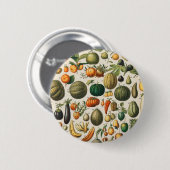 Badge Rond 5 Cm Illustration scientifique végétale des fruits (Devant & derrière)