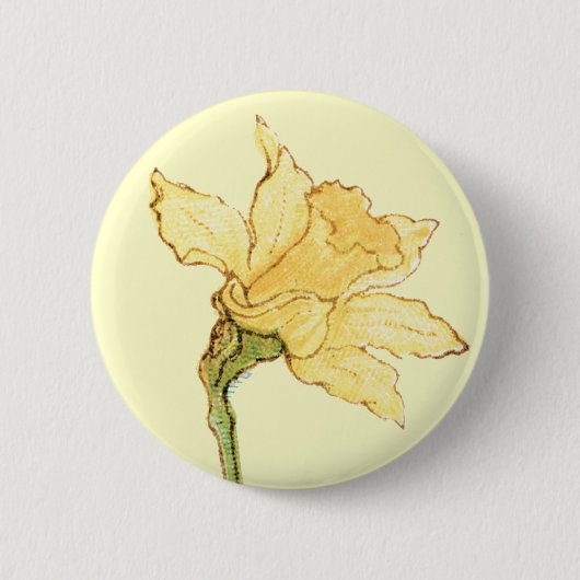 Badge Rond 5 Cm Illustration simple de jonquille par Kate (Devant)