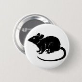 Badge Rond 5 Cm Illustration stylisée de rat (Devant & derrière)