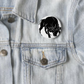 Badge Rond 5 Cm Illustration stylisée de taureau (En situation)