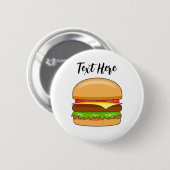 Badge Rond 5 Cm Illustration vectorielle de Burger (Devant & derrière)