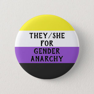 Badge Rond 5 Cm Ils/Elle pour le bouton d'anarchie de genre (bg do