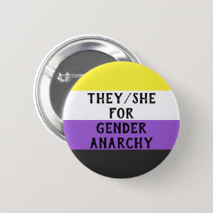Badge Rond 5 Cm Ils/Elle pour le bouton d'anarchie de genre (sur l