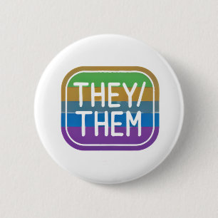 Badge Rond 5 Cm ILS/EUX Pronoun Rainbow Circle Pride