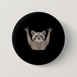 Badge Rond 5 Cm Ily Raton Laveur Asl Geste De La Main Malentendant