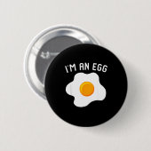Badge Rond 5 Cm I'm An Egg Costume Funny Halloween Present Fried E (Devant & derrière)