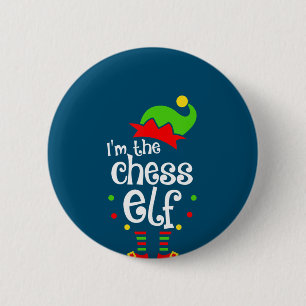 Badge Rond 5 Cm im chess elf xmas famille ami cadeau de noël